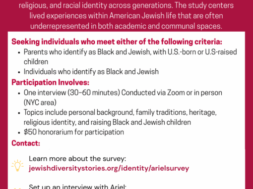 Help Amplify Black Jewish Voices: Participate in Ariel’s Summer Research Survey